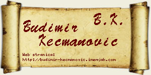 Budimir Kecmanović vizit kartica